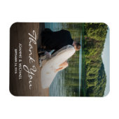 デザイン独自の写真ありがとうご結婚ざいます マグネット (横)