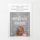 デザイン独自の写真と文字 パーソナライズされた 三つ折りクリスマスカード (カバー)