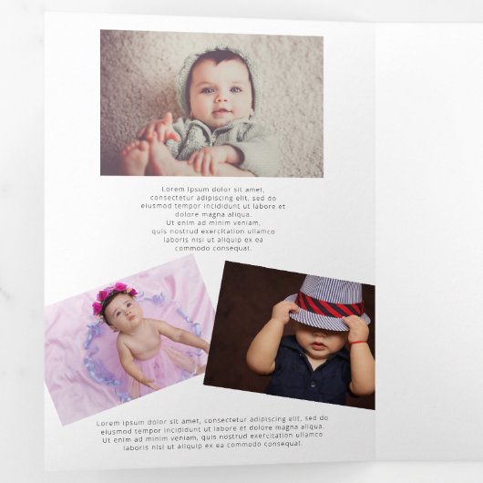 デザイン独自の写真と文字 パーソナライズされた 三つ折りクリスマスカード (内部最初)