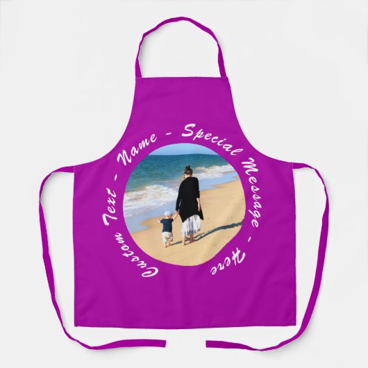 デザイン独自の写真エプロンとカスタム文字 エプロン (正面)