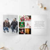 デザイン独自の写真数々のコラージュホリデー 三つ折りクリスマスカード (内部)