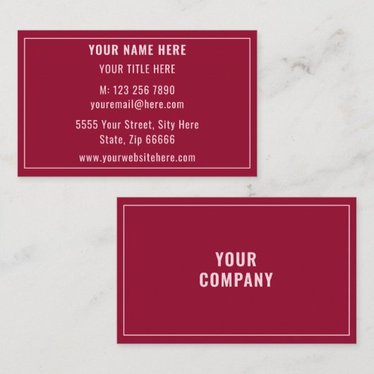 デザイン独自の名刺の色カスタムフォント 名刺 (正面/裏面)