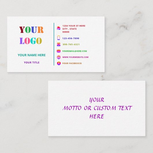 デザイン独自の名刺フォントと色 名刺 (正面/裏面)