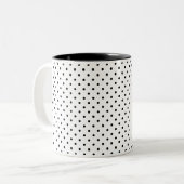 デザイン独自の小さな黒い水玉模様 ツートーンマグカップ (正面左)