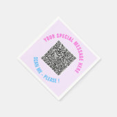 デザイン独自の文字とQRコードナプキンステンプレート スタンダードカクテルナプキン (角)