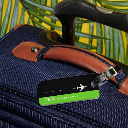 デザイン独自の旅行の緑 ラゲッジタグ (正面インサイチュ3)