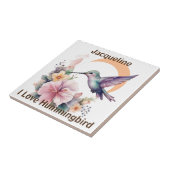 デザイン独自の水の色ハミングバード名前をカスタムする タイル (側面)