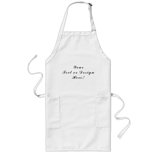 デザイン独自の白いエプロン – ロングサイズ ロングエプロン (正面)