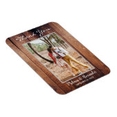 デザイン独自の素朴な写真ありがとうござ結婚う マグネット (右側)