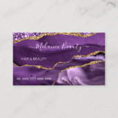 デザイン独自の紫色の金ゴールドグリッター名刺 名刺 (正面)