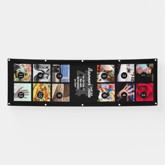 デザイン独自の縦型バナー12写真+文字簡単 横断幕 (横)