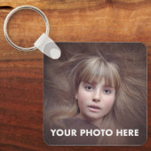 デザイン独自の角アルミフォトキーチェーン キーホルダー (正面)