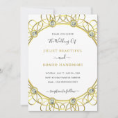 デザイン独自の金ゴールドダイヤモンド結婚式招待状 (正面)