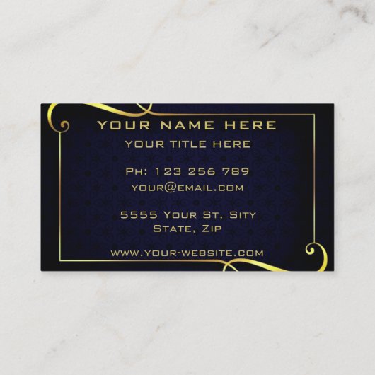 デザイン独自の黒と金ゴールドの名刺 名刺 (裏面)