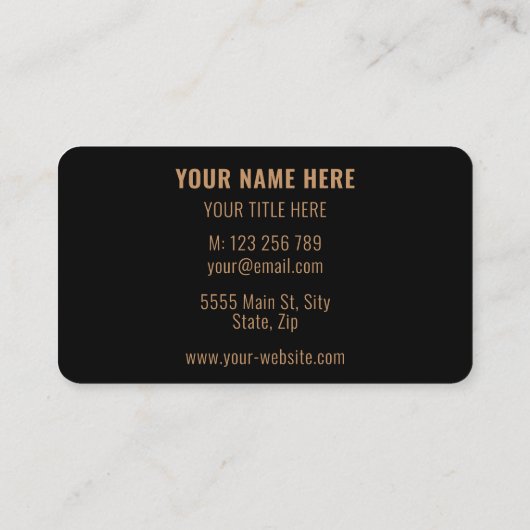 デザイン独自の黒と金ゴールドの名刺 名刺 (裏面)
