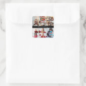 デザイン独自の10フォトコラージュのポスター スクエアシール (バッグ)