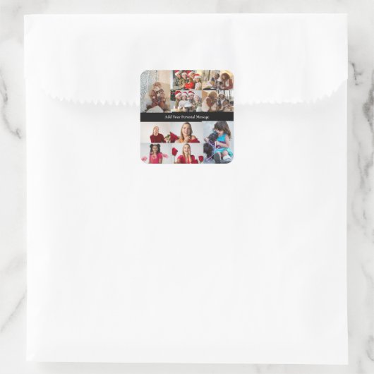 デザイン独自の10フォトコラージュのポスター スクエアシール (バッグ)