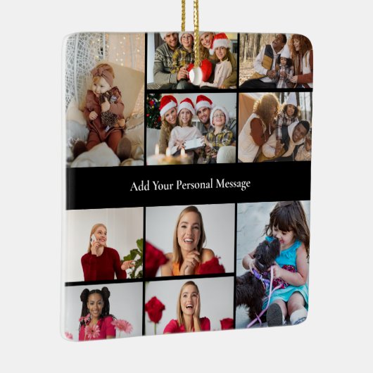 デザイン独自の10フォトコラージュのポスター セラミックオーナメント (右)