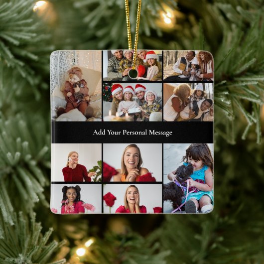 デザイン独自の10フォトコラージュのポスター セラミックオーナメント (ツリー)