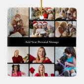 デザイン独自の10フォトコラージュのポスター セラミックオーナメント (裏面)