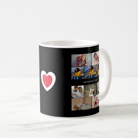 デザイン独自の10フォトコラージュ コーヒーマグカップ (正面右)