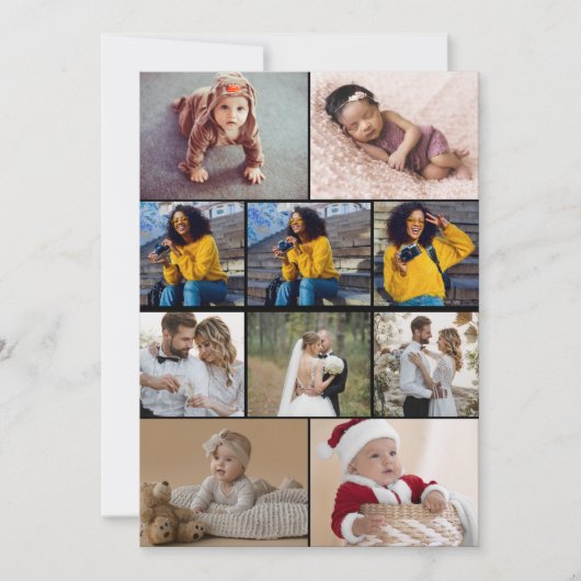 デザイン独自の10フォトコラージュ サンキューカード (正面)