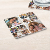 デザイン独自の10フォトコラージュ スクエアペーパーコースター (アングル)