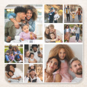 デザイン独自の10フォトコラージュ スクエアペーパーコースター (正面)