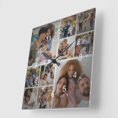 デザイン独自の10フォトコラージュ スクエア壁時計 (傾斜)