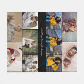 デザイン独自の10フォトコラージュ フリースブランケット (正面(横))