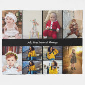 デザイン独自の10フォトコラージュ フリースブランケット (正面(横))