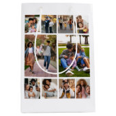 デザイン独自の10フォトコラージュ ミディアムペーパーバッグ (正面)