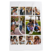 デザイン独自の10フォトコラージュ ミディアムペーパーバッグ (裏面)