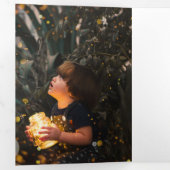 デザイン独自の10フォトコラージュ 三つ折りクリスマスカード (内部最初)