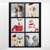 デザイン独自の10フォトコラージュ 三つ折りクリスマスカード (内部中)