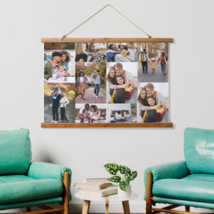 デザイン独自の10フォトコラージュ 吊り下げ型タペストリー