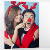 デザイン独自の10写真コラージチョークボード 三つ折りクリスマスカード (内部最初)