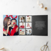 デザイン独自の10写真コラージチョークボード 三つ折りクリスマスカード (内部)