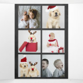 デザイン独自の10写真コラージチョークボード 三つ折りクリスマスカード (内部中)