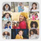 デザイン独自の11フォトコラージュ スクエアシール (正面)