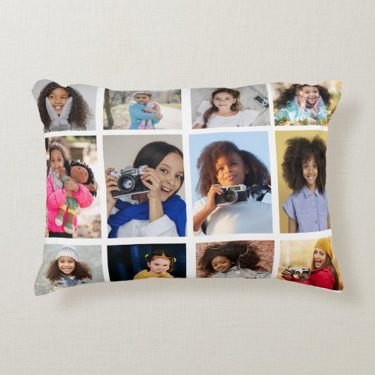 デザイン独自の12フォトコラージュ アクセントクッション (正面)