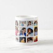 デザイン独自の12フォトコラージュ コーヒーマグカップ (中央)