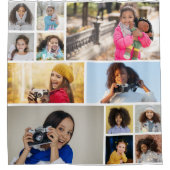 デザイン独自の12フォトコラージュ シャワーカーテン (正面)