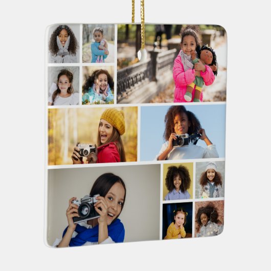 デザイン独自の12フォトコラージュ セラミックオーナメント (右)