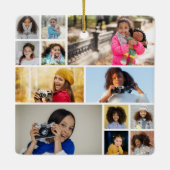 デザイン独自の12フォトコラージュ セラミックオーナメント (裏面)
