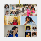 デザイン独自の12フォトコラージュ セラミックオーナメント (正面)