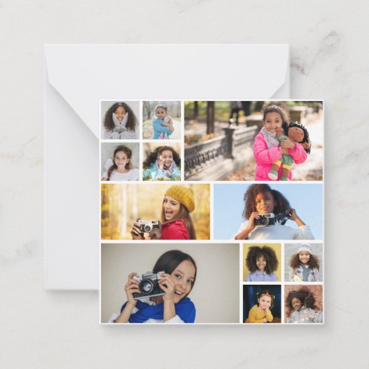 デザイン独自の12フォトコラージュ ノートカード (正面)