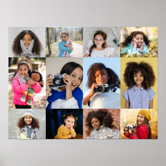 デザイン独自の12フォトコラージュ ポスター (正面)