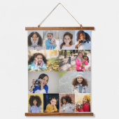 デザイン独自の12フォトコラージュ 吊り下げ型タペストリー (正面)