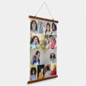 デザイン独自の12フォトコラージュ 吊り下げ型タペストリー (傾斜あり)